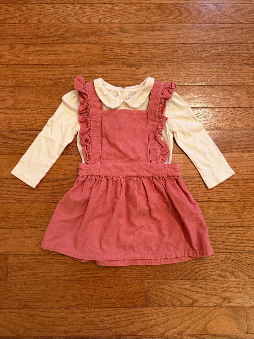 Baby Gap Fine Cord Pinafore Dress with Peter Pan Collar Top
